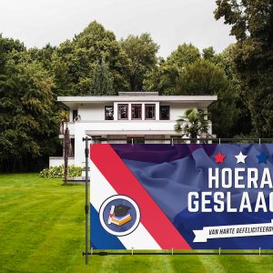 geslaagd spandoek vlag tuin