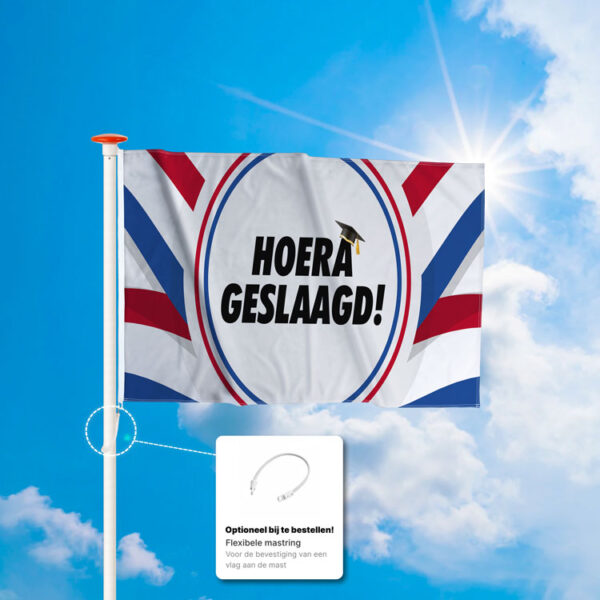 Geslaagd vlag rood wit blauw